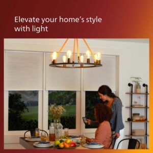 Philips LED Vintage Flicker-Free Amber Spiral B11 Dimmable, Eyecomfort Technology, 225 Lumen, Amber Light(2000K), 3.5W=25W, Title 20 Certified, E12 Base, 8-Pack (565804)