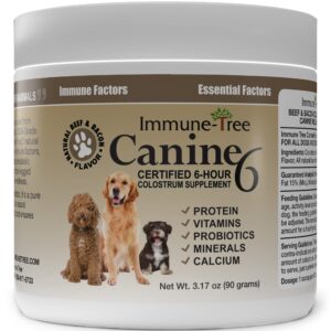 immune-tree bovine colostrum for dogs & puppies | immune system booster supplement | relief for allergies, skin itch, & hot spots | prebiotics & probiotics support digestion | made in usa (small)