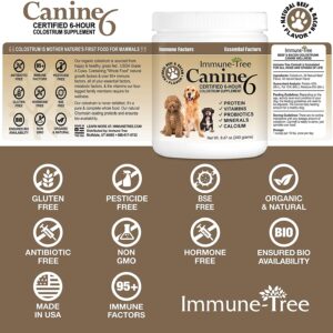 Immune-Tree Bovine Colostrum for Dogs & Puppies | Immune System Booster Supplement | Relief for Allergies, Skin Itch, & Hot Spots | Prebiotics & Probiotics Support Digestion | Made in USA (Small)