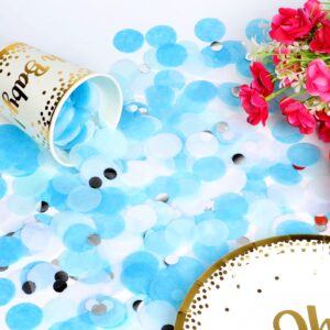 QOOLBUY Round Paper Table Confetti Dots,Paper Confetti Circles,Party Glitter Confetti for Wedding Bridal Birthday Party Decoration 1 Inch (1.76 OZ) (Dream Blue)