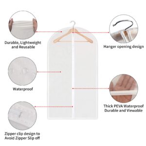 OUPAI Clear Garment Bags For Hanging Clothes, Clothes Covers Protecting Full Zipper Suit Bags PEVA Garment Cover for Closet and Cloth Storage- 24'' x 40'' /６ Pack