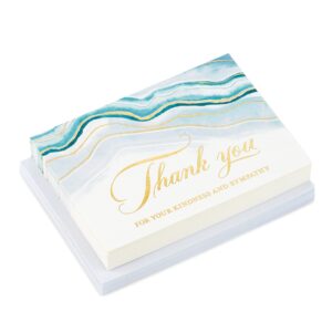 Hallmark Funeral Thank You Cards, Watercolor Agate (20 Thank You for Your Sympathy Cards with Envelopes)