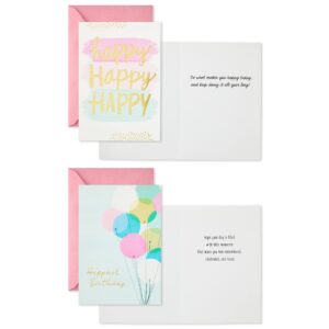 Hallmark Birthday Cards Assortment, 16 Cards with Envelopes (Cake, Candles, Balloons)