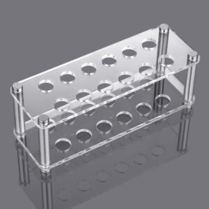 Ackers Science 12Pcs 16×150mm(23ml) Glass Test Tubes with Cork Stoppers|1 Rack of Acrylic Material