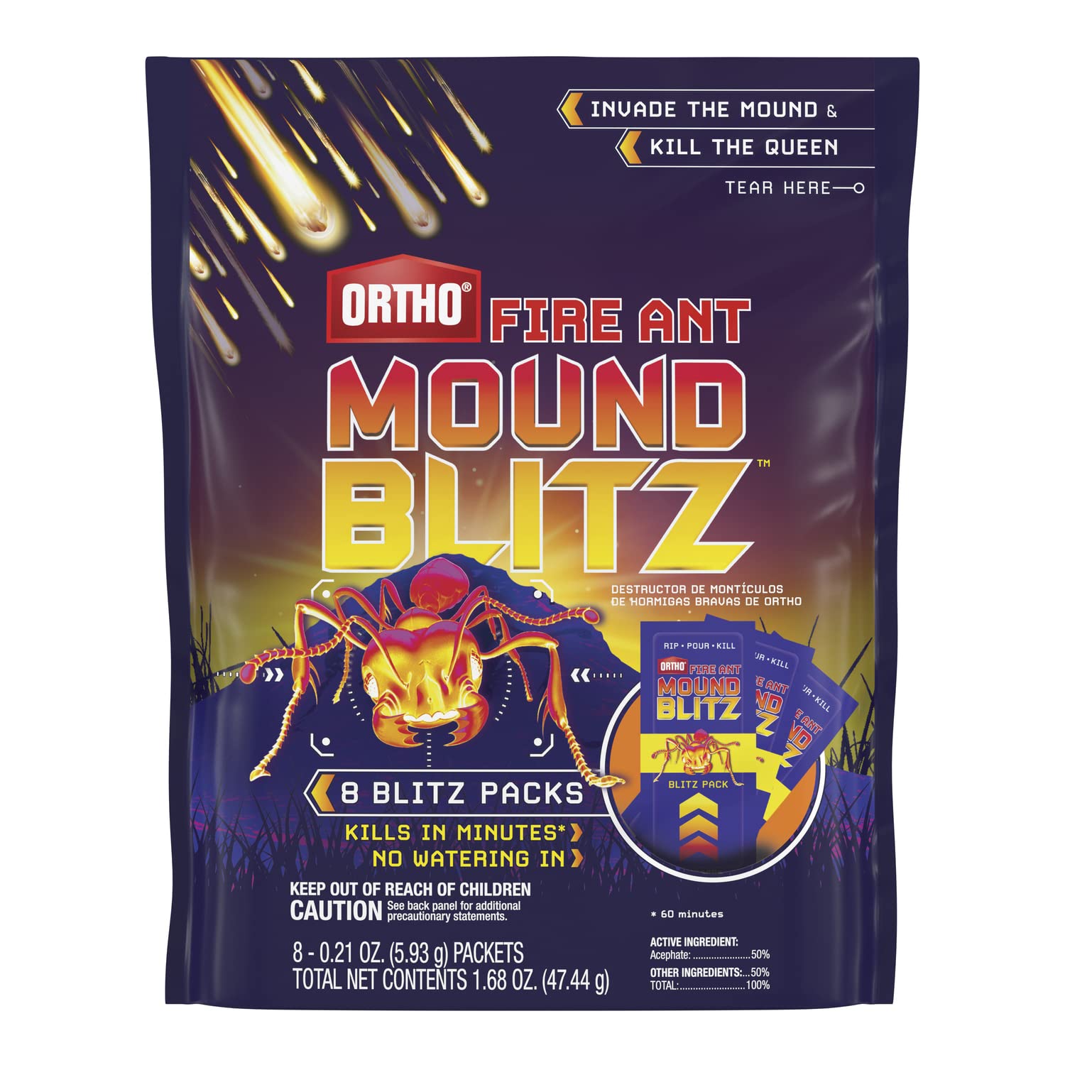 Ortho Fire Ant Mound Blitz - Fire Ant Killer (8 Pre-Measured Packs Per Bag)