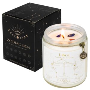 ytente libra gift for women,scented candles gifts for women, libra candles,zodiac crystals candles, september birthday gifts for women mom sister astrology gift christmas gift