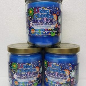 Smoke Odor Exterminator 13oz Jar Candle,Nag Champa Set of 3 Candles.