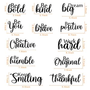 12 Pieces Vinyl Wall Quotes Stickers Inspirational Wall Decals Inspirational Saying Home Decals for Walls Peel Stick Motivational Decor Wall Sticker for Office Classroom Teen Dorm (Fresh Style)