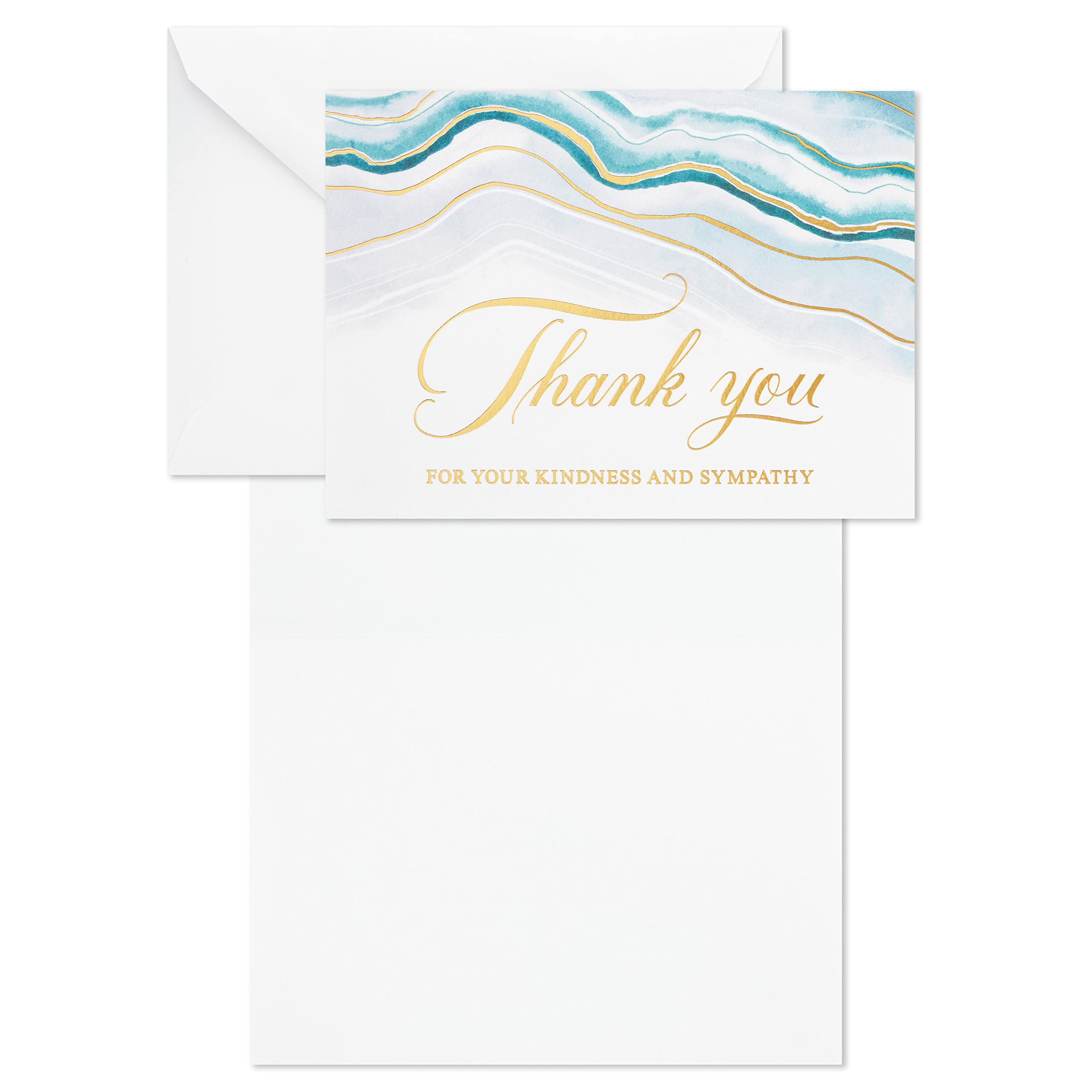 Hallmark Funeral Thank You Cards, Watercolor Agate (20 Thank You for Your Sympathy Cards with Envelopes)