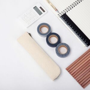 YONBEN Pencil Case Cute Thin and Slim Pencil Pouch Small Pen Case -Simple and Stylish Cotton Canvas Lightweight pencil bag