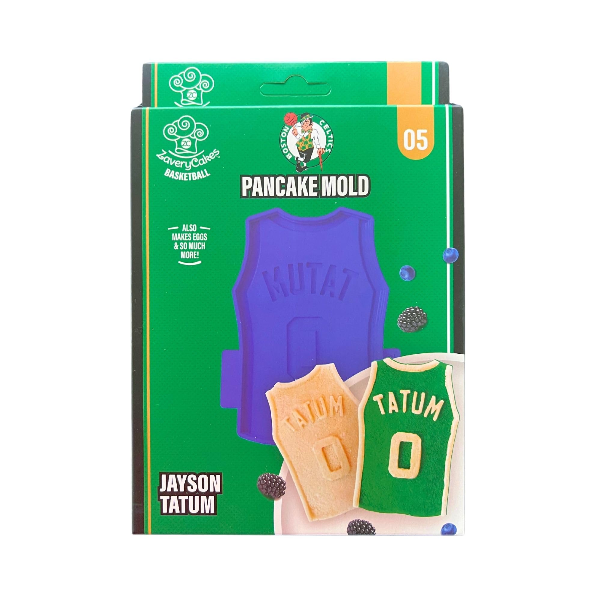 ZaveryCakes NBA Licensed Jayson Tatum Jersey Silicone Mold, For Basketball Fans, Pancakes, Pizza, Cakes, Brownie, Chocolate, and More, Perfect for Game Day Treats, Non-Stick,Dishwasher Safe