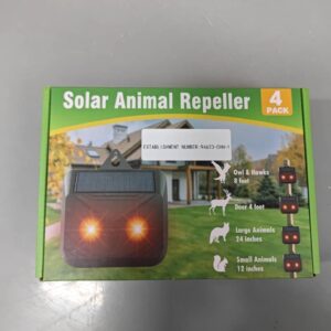 2024 Solar Nocturnal Animal Repeller, 4 Pack Cat Repellent Outdoor with Red LED Light, Waterproof Deer Deterrent Devices, Predator Lights for Chicken Coop Yard to Scare Away Cat Dog Deer Coyote Fox