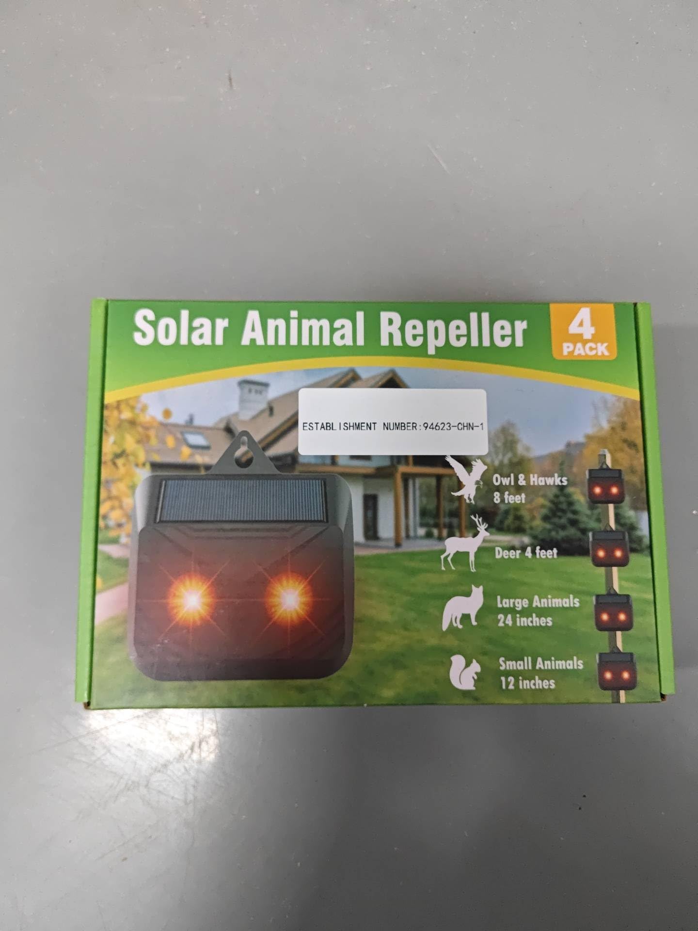 2024 Solar Nocturnal Animal Repeller, 4 Pack Cat Repellent Outdoor with Red LED Light, Waterproof Deer Deterrent Devices, Predator Lights for Chicken Coop Yard to Scare Away Cat Dog Deer Coyote Fox