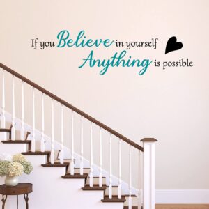 3 Sheets Vinyl Wall Quotes Stickers,Inspirational Saying Wall Decals Ability Motivation Attitude Quotes Stickers for Home Office School Classroom Teen Dorm Room Wall