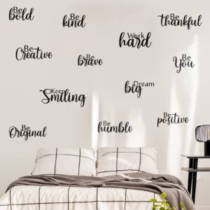 12 Pieces Vinyl Wall Quotes Stickers Inspirational Wall Decals Inspirational Saying Home Decals for Walls Peel Stick Motivational Decor Wall Sticker for Office Classroom Teen Dorm (Fresh Style)