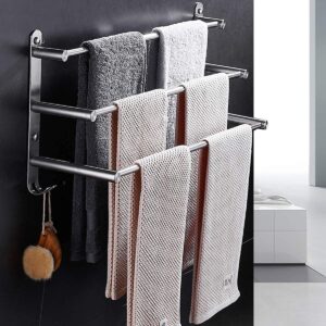 LIANGJUANG Towel Shelf Towel Rack SUS304 Stainless Steel Towel Storage Holder Smooth Rounded Corner Wall Mounted Bath Towel Rail Bar for Bathroom Kitchen(Size:70cm)