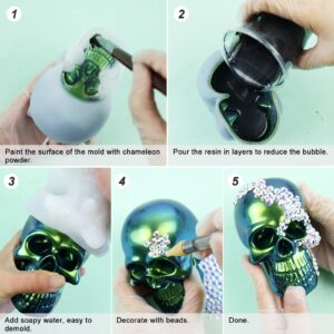 LET'S RESIN Silicone 3D Large Skull Shape Molds, Skeleton Skull Epoxy Resin Mold for Candle Making, Home Decor, Outdoor, Resin Casting Art Crafts