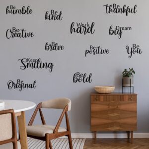 12 Pieces Vinyl Wall Quotes Stickers Inspirational Wall Decals Inspirational Saying Home Decals for Walls Peel Stick Motivational Decor Wall Sticker for Office Classroom Teen Dorm (Fresh Style)