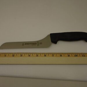 Made in USA 7 inch Offset Scalloped Edge Bread Knife Black Handle SG163-7SC