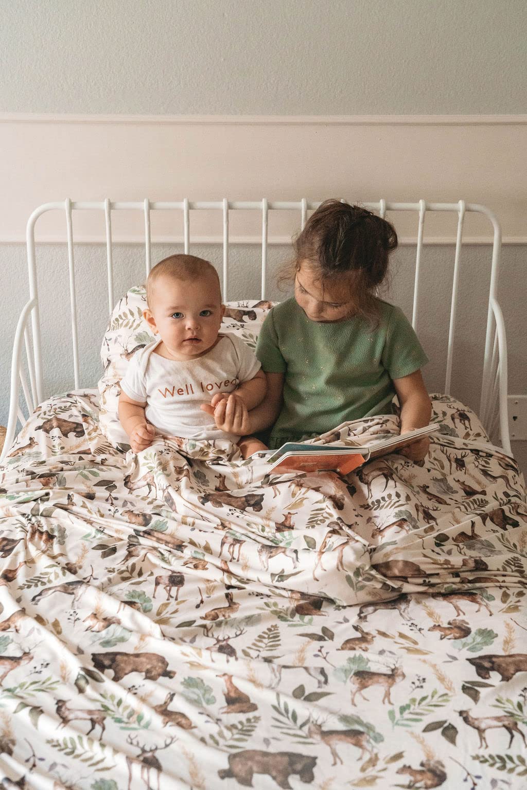 Pobi Baby - Premium Twin Fitted Sheet, Flat Sheet with Pillow case - Ultra-Soft Cotton Blend, Stylish Woodland Pattern, Deep Pockets - Twins Sheets - 3 PC (Wildlife Animal)