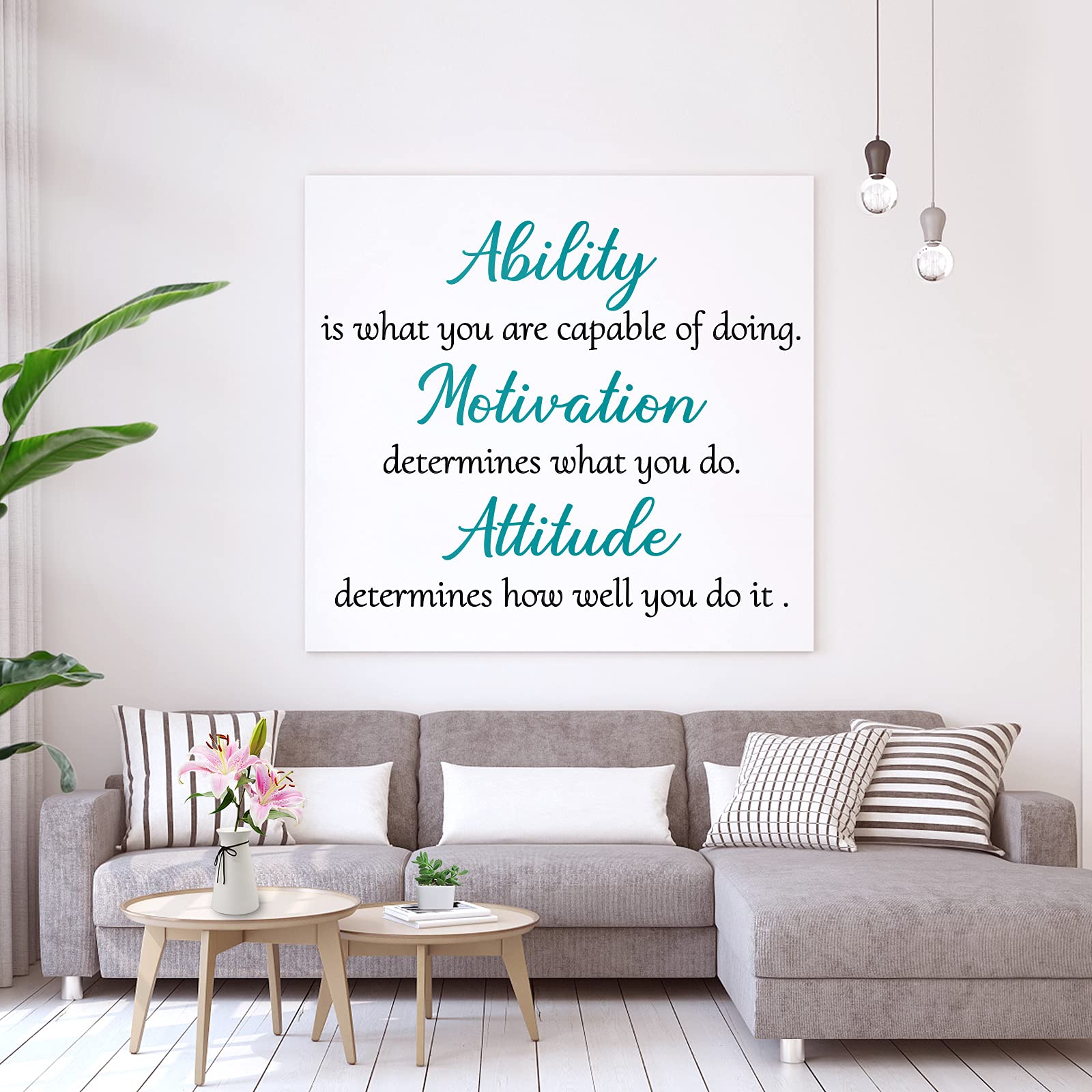 3 Sheets Vinyl Wall Quotes Stickers,Inspirational Saying Wall Decals Ability Motivation Attitude Quotes Stickers for Home Office School Classroom Teen Dorm Room Wall