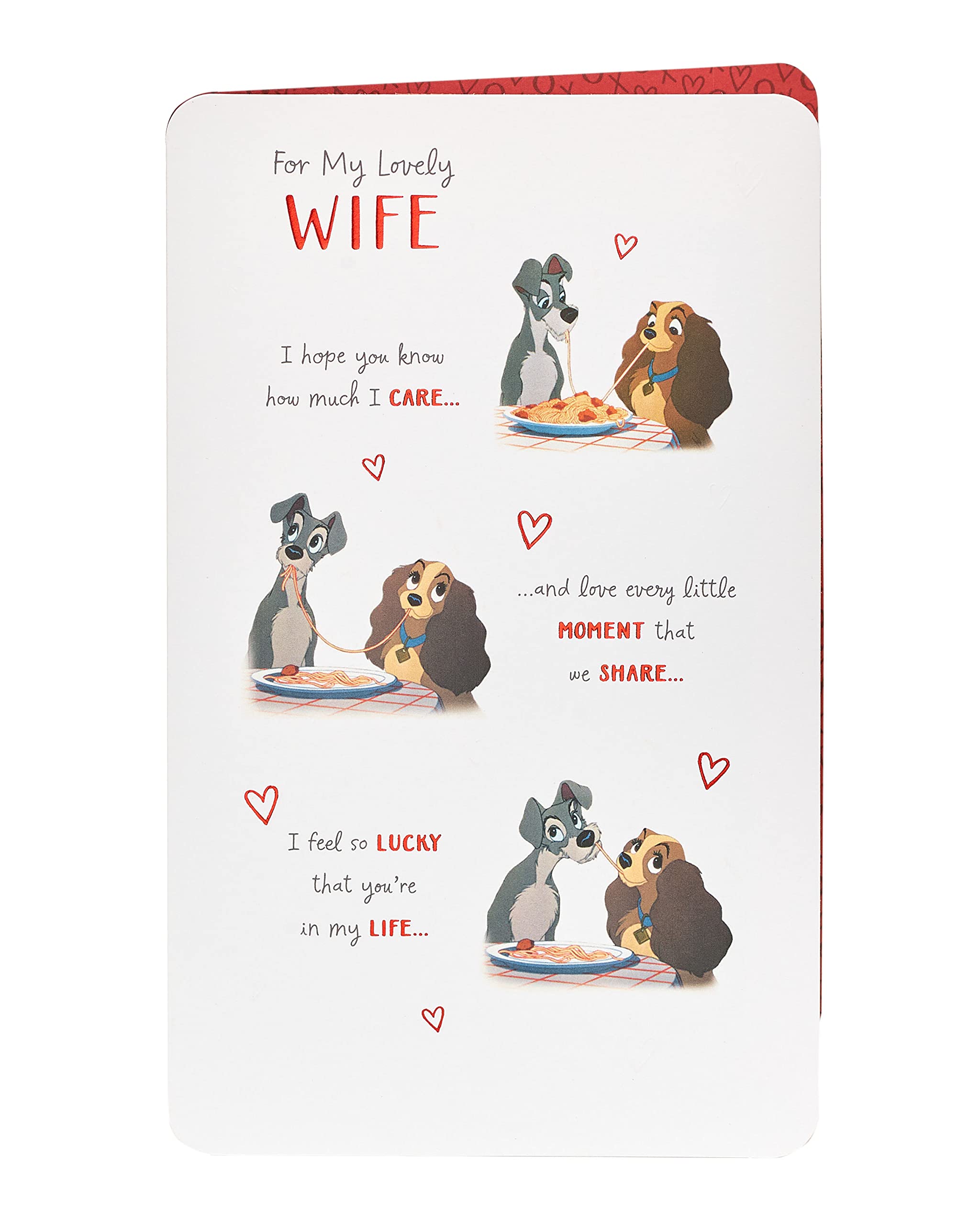 UK Greetings Wife Birthday Card - Cute Disney Birthday Card for Her - Lady and The Tramp Birthday Card for Wife,Beige,24.9 x 15.9 x 0.7 cm; 30 Grams