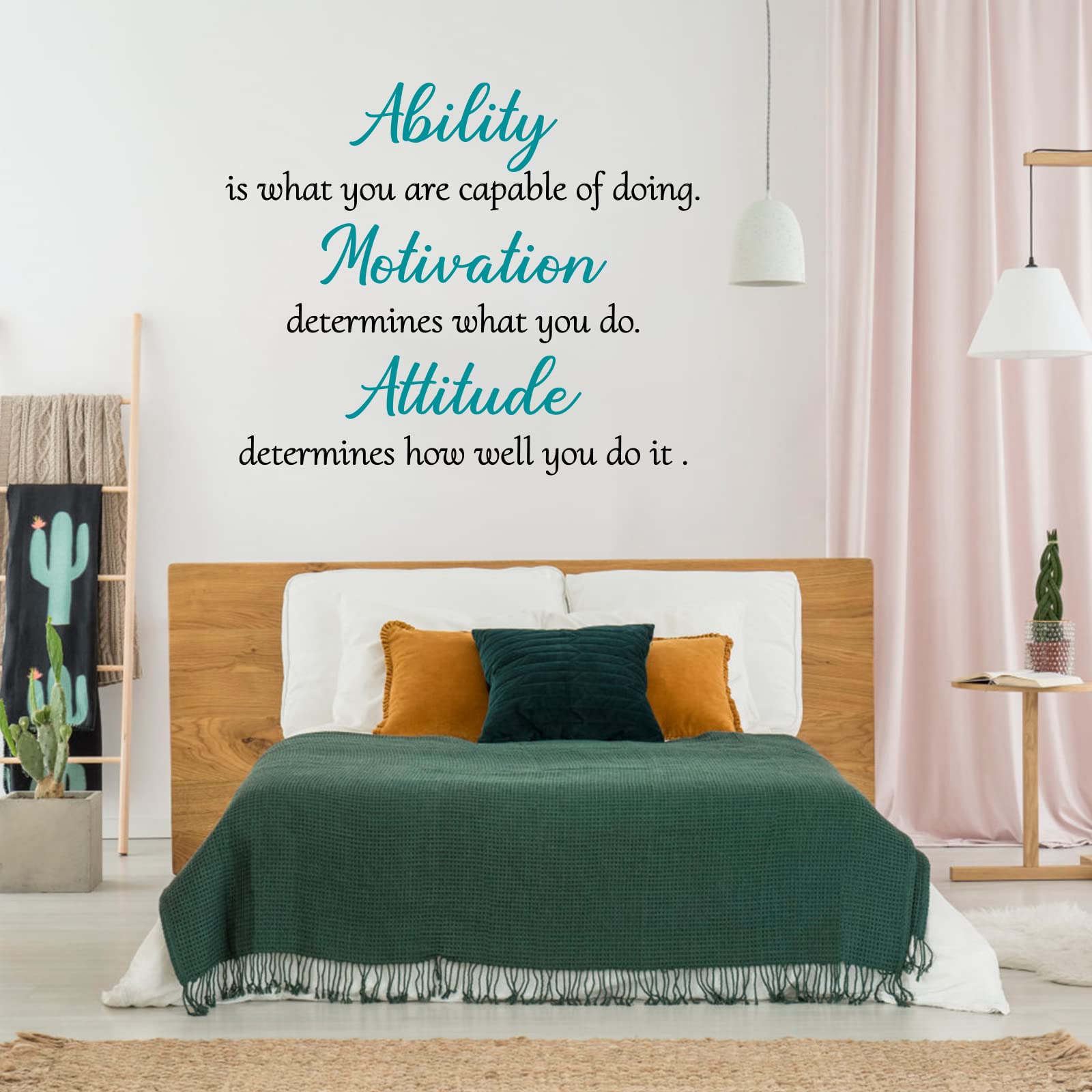 3 Sheets Vinyl Wall Quotes Stickers,Inspirational Saying Wall Decals Ability Motivation Attitude Quotes Stickers for Home Office School Classroom Teen Dorm Room Wall