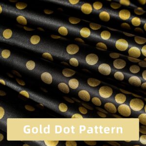 AIRE 6 Pack Black and Gold Plastic Tablecloths for Rectangle Tables, Disposable Party Table Cloths, Gold Dot Confetti Table Covers for Birthday, Graduation, Cocktail Parties, 54" x 108"