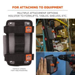 Ergodyne Squids 5543 Barcode Scanner Holder Equipment Mount for Gun Grip Mobile Computers, Handheld Bar Code Scanners, Fastener Straps to Attach to Forklift Gray Large