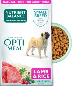 optimeal dry dog food for small dogs - proudly ukrainian - nutritional dog food dry recipe with easily digestible protein for small breeds (8.8 lbs, lamb & rice)