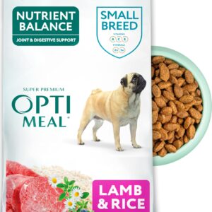 OPtimeal Dry Dog Food for Small Dogs - Proudly Ukrainian - Nutritional Dog Food Dry Recipe with Easily Digestible Protein for Small Breeds (8.8 lbs, Lamb & Rice)