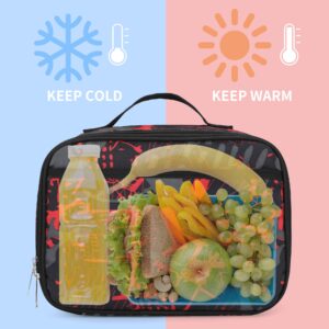 rickyh style Lunch Box with Padded Liner, Spacious Insulated Lunch Bag Durable Thermal Lunch Cooler Pack with Strap for Men Women Boys Girls Adults School Sports Beach Picnic Work Camp,2 Pocket