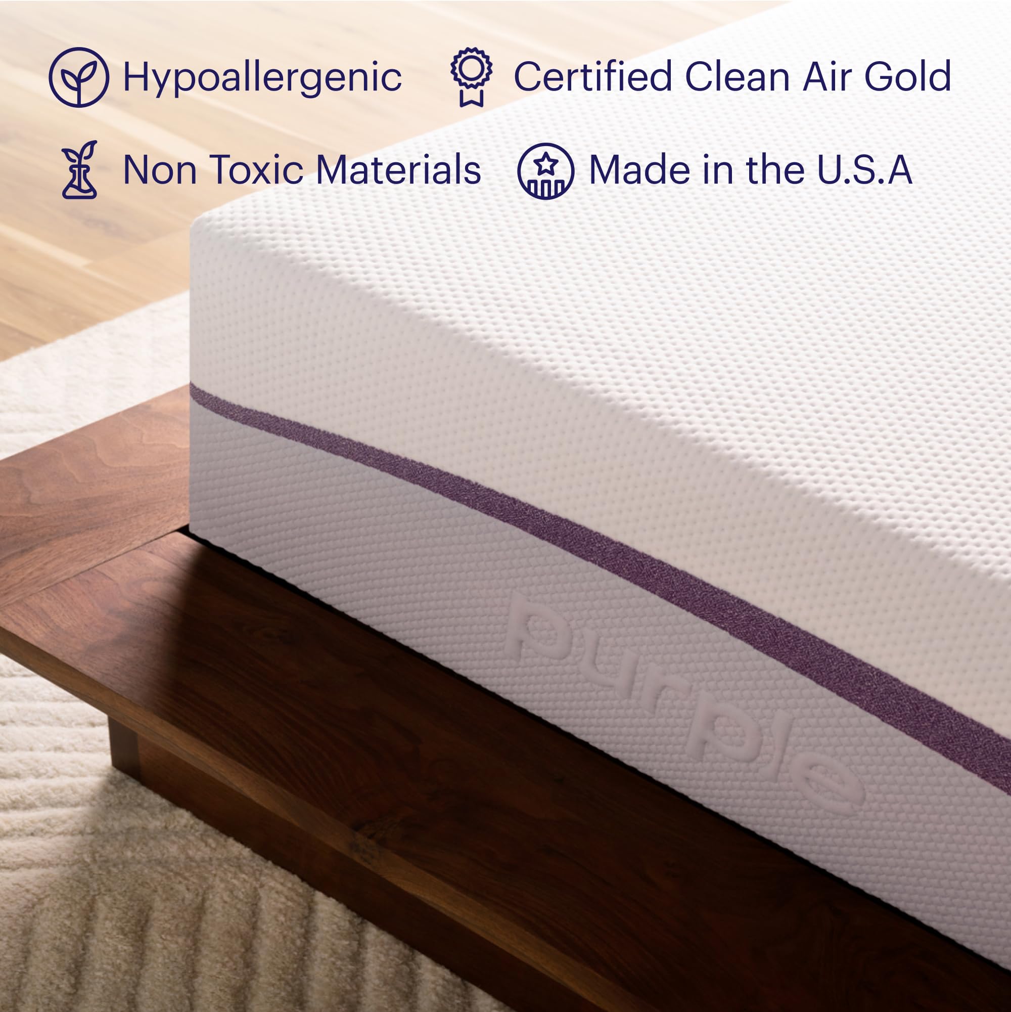 Purple Plus King Mattress, GelFlex Grid, Better Than Memory Foam, Premium Comfort Foam Layer, Temperature Neutral, Responsiveness, Breathability, Made in USA