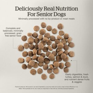 Now Fresh Grain-Free, Dry Dog Food, Real Meat and Fish, Turkey, Salmon and Duck Senior Recipe, All Breed Size, 12 lb Bag