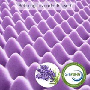 Ganggend Mattress Topper Queen, 3-Inch Lavender Infused Memory Foam Mattress Topper with Removable Cover, Soft Bed Topper