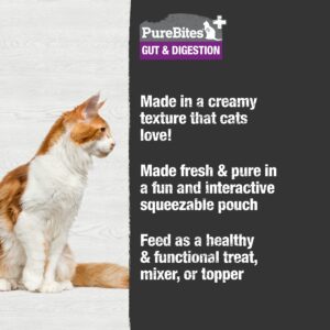 PureBites+ Gut & Digestion Squeezables for Cats, only 5 Ingredients, case of 15