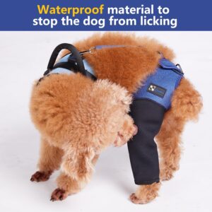 COODEO Dog Recovery Sleeve, Pet Wounds Prevent Licking, Bite, Keep Dry, Abrasion Resistant Dog Recovery Suit, Washable Neoprene 2.5mm Thick and Waterproof, Cone Collar Alternative (S)