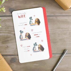 UK Greetings Wife Birthday Card - Cute Disney Birthday Card for Her - Lady and The Tramp Birthday Card for Wife,Beige,24.9 x 15.9 x 0.7 cm; 30 Grams