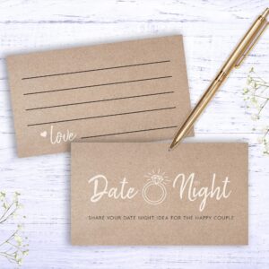 Your Main Event Prints Bridal Shower Games, Fun Activities, Kraft Minimalist Style (Date Night Game)