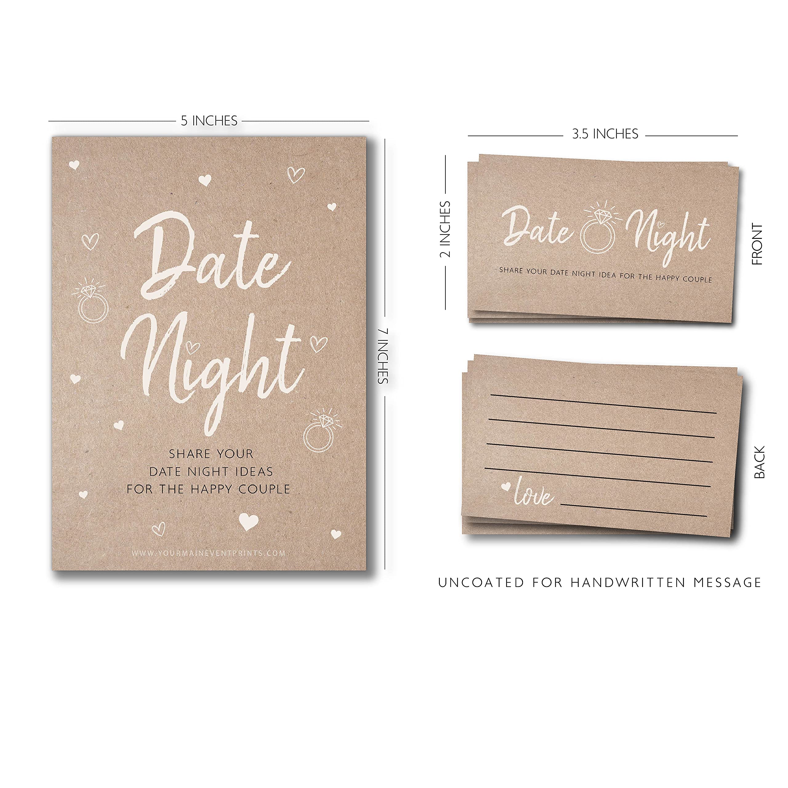 Your Main Event Prints Bridal Shower Games, Fun Activities, Kraft Minimalist Style (Date Night Game)