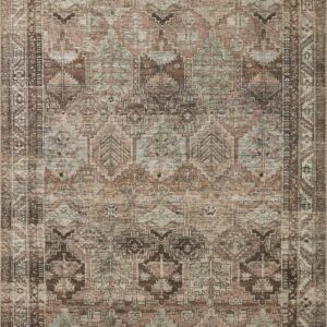 Loloi Amber Lewis Billie Collection, Clay & Sage 2'-6" x 7'-6" Area Rug – Antique & Distressed Accent Rugs for Living Room, Bedroom, Entryway & Hallway, No Shed High Traffic Area Home Decor Rug