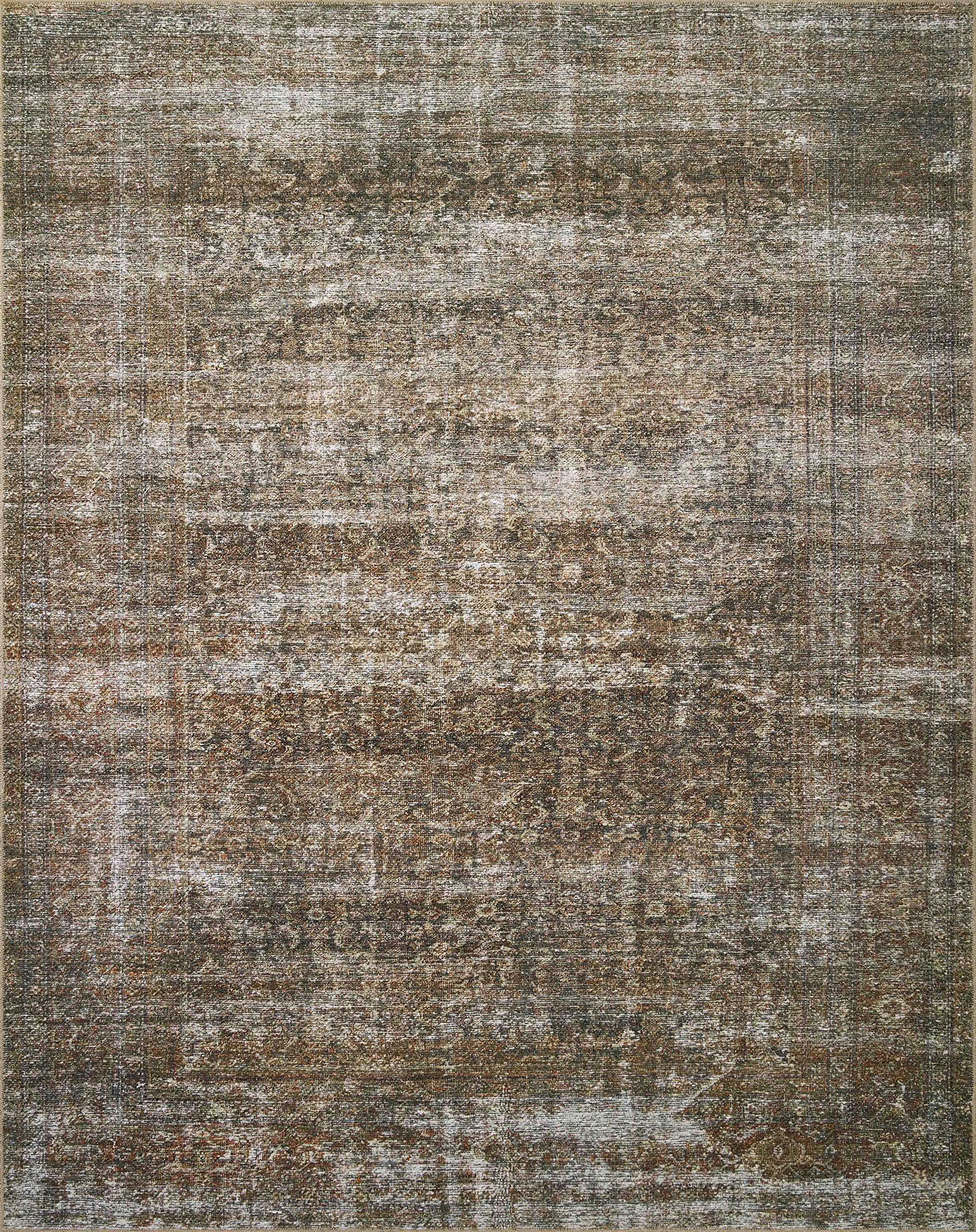 Loloi Amber Lewis Billie Collection, Tobacco & Rust 3'-6" x 5'-6" Area Rug – Antique & Distressed Accent Rugs for Living Room, Bedroom, Entryway & Hallway, No Shed High Traffic Area Home Decor Rug