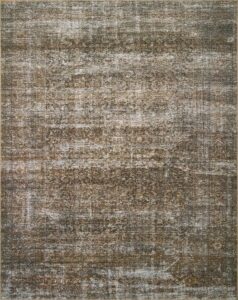 loloi amber lewis billie collection, tobacco & rust 2'-3" x 3'-9" area rug – antique & distressed accent rugs for living room, bedroom, entryway & hallway, no shed high traffic area home decor rug