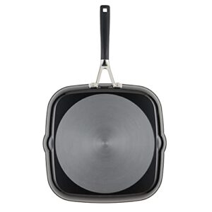 KitchenAid Hard Anodized Nonstick Square Grill Pan/Griddle with Pour Spouts, 11.25 Inch, Onyx Black