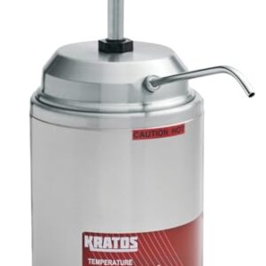 Kratos Commercial Electric Nacho Cheese Dispenser with Pump, 3.5 Quart Capacity. Accepts #10 Cans. Hot Topping Dispenser for Hot Fudge, Caramel, Cheese. 120V, 550 Watts (29M-009)