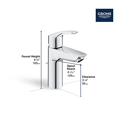 GROHE 32643003 Eurosmart Single-Handle S-Size Bathroom Sink Faucet, Chrome