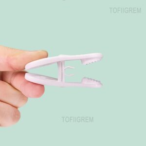 TOFIIGREM White Hanger Clips 50 Pack, Multi-Purpose Plastic Hangers Clips Perfect for Plastic Clothes Hangers, Clothes Pins Finger Clip for Skirt Pants Hangers