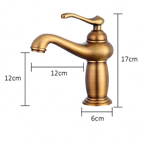 WHLMYH Sink Tap Kitchen Bathroom,Bathroom Faucet Antique Bronze Finish Brass Basin Sink Solid Brass Faucets Single Handle Water Mixer Taps Bath Crane/Black