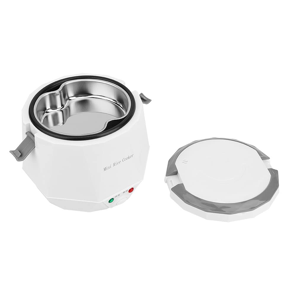 Mini Rice Cooker, 1.6L Mini Portable Electric Rice Cooker Rice Cooking Tool Food Steamer for 12V Car Use WhiteRice Cookers