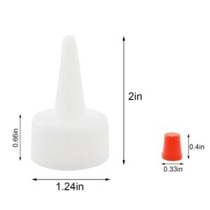 YYANGZ 24PCS Dispensing Caps, Replacement Caps Tip Caps Plastic Bottle Caps Yorker Dispensing Cap Red Pointed Mouth Bottle Cap for Plastic Squeeze Bottles Glue Bottles